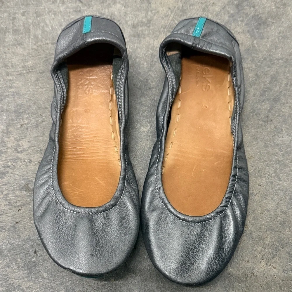 Tieks Metallic Gray Ballet Flats
